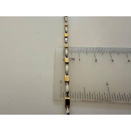 BRACCIALE In ORO Bicolore GIALLO e BIANCO Unisex Oro 18 KT 750% Made In Italy