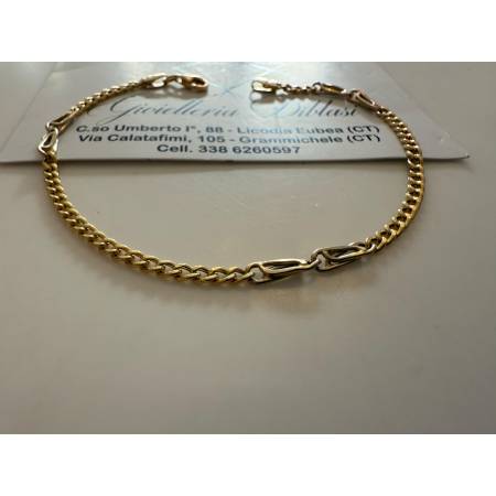 BRACCIALE In ORO 18 Karati 750% Uomo Donna Bicolore GIALLO BIANCO Maglia Catena