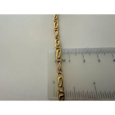 BRACCIALE Uomo Donna Unisex 18 Karati 750% In ORO GIALLO BIANCO Maglia Bicolore