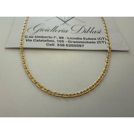 COLLANA In ORO GIALLO 18 Karati 750% Uomo Donna Unisex COLLIER Catena Girocollo