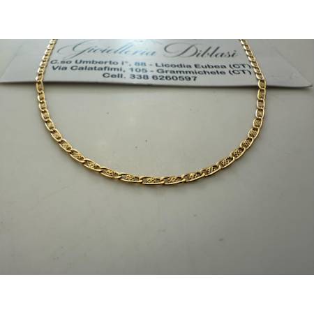 COLLANA In ORO GIALLO 18 Karati 750% Uomo Donna Unisex COLLIER Catena Girocollo