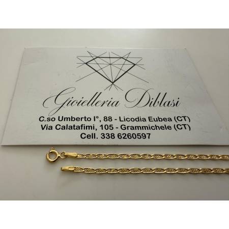COLLANA In ORO GIALLO 18 Karati 750% Uomo Donna Unisex COLLIER Catena Girocollo