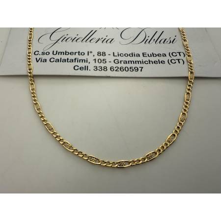 COLLANA In ORO GIALLO 18 Karati 750% Uomo Donna Unisex COLLIER Catena Girocollo