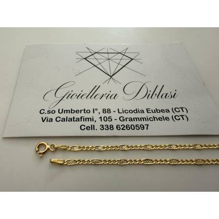 COLLANA In ORO GIALLO 18 Karati 750% Uomo Donna Unisex COLLIER Catena Girocollo