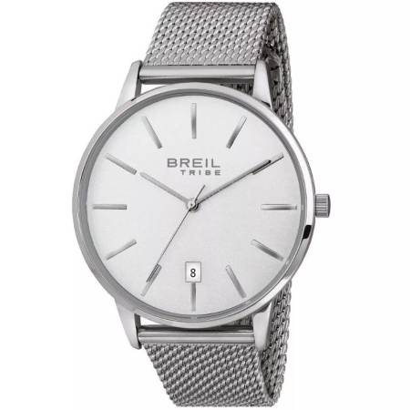 OROLOGIO BREIL TRIBE AVERY EW0493 Uomo Acciaio Bianco Argento Data Maglia Milano