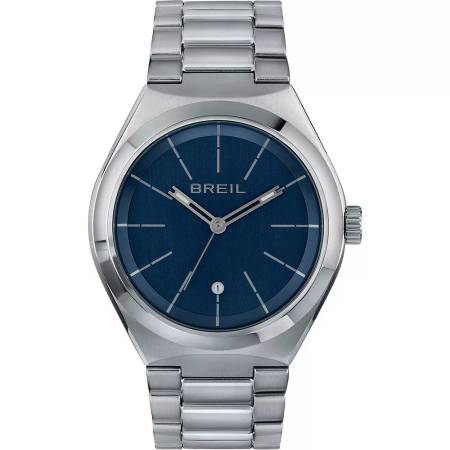 OROLOGIO BREIL TRIBE BEND TW1908 Uomo Da Polso In Acciaio Blu Argento Datario