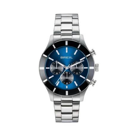 OROLOGIO Da Polso BREIL TRIBE REMIXER TW2114 Uomo Acciaio Blu Argento Cronografo