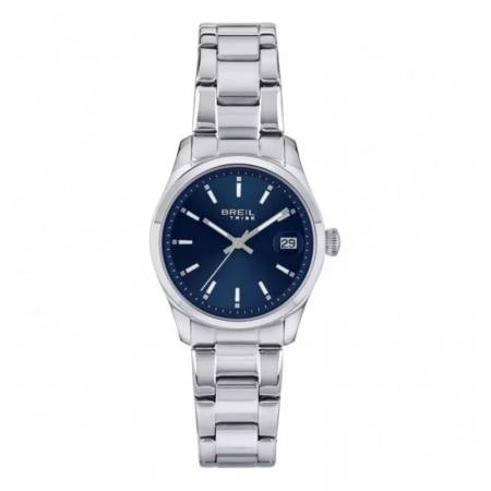 OROLOGIO BREIL Donna Da Polso ELEGANCE In Acciaio Argento Blu Datario EW0597