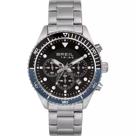 OROLOGIO BREIL TRIBE SAIL EW0583 Uomo Acciaio NERO BLU Argento Cronografo Data