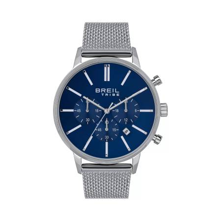 OROLOGIO BREIL TRIBE AVERY EW0507 Uomo Acciaio Blu Argento Crono Maglia Milano