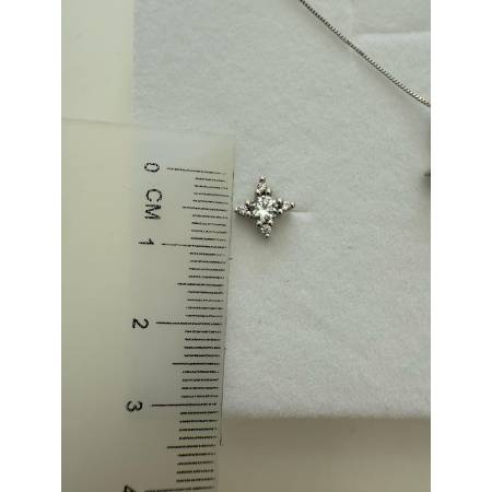 Parure COLLANA PUNTO LUCE Con ORECCHINI In ORO BIANCO 18 KARATI 750% E ZIRCONI