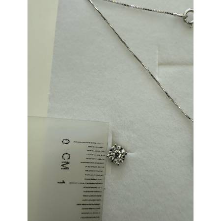 Parure COLLANA PUNTO LUCE Con ORECCHINI In ORO BIANCO 18 KARATI 750% E ZIRCONI