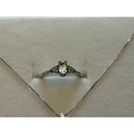 Parure COLLANA PUNTO LUCE ORECCHINI ANELLO ORO BIANCO 18 KARATI 750% E ZIRCONI