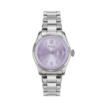 OROLOGIO BREIL Tribe Donna CLASSIC ELEGANCE Acciaio Argento Lavanda Data EW0626