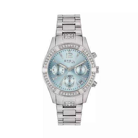 OROLOGIO BREIL Tribe Donna C'EST CHIC Acciaio Argento Azzurro Crono Data EW0725