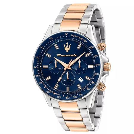 OROLOGIO MASERATI Polso Uomo Cronografo SFIDA Acciaio Argento Rosato R8873640022