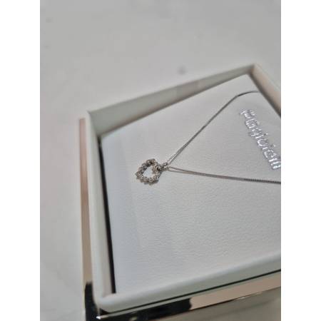 COLLANA PUNTO LUCE DIAMANTI Forma A CUORE Oro Bianco 18 Karati 750% PG GIOIELLI