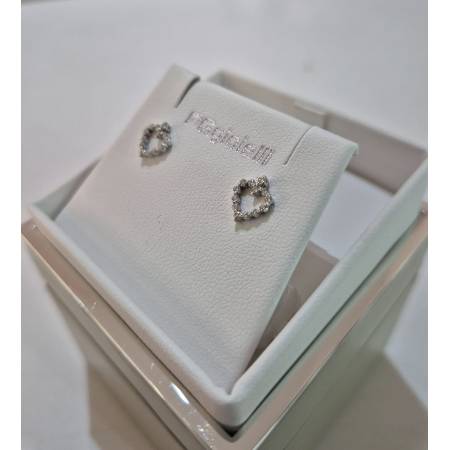ORECCHINI PG GIOIELLI DIAMANTI Punto Luce Forma A CUORE In ORO BIANCO 18 KT 750