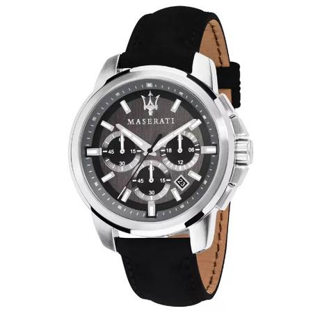 Orologio Cronografo Uomo MASERATI SUCCESSO In Acciaio E Pelle NERO R8871621006