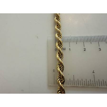 COLLANA ORO GIALLO 18 KT 750% Modello CORDA (FUNE) Intrecciata Uomo Donna Unisex
