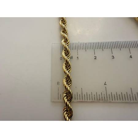 COLLANA Girocollo ORO GIALLO 18 KT 750% Modello CORDA (FUNE) Treccia Uomo Donna