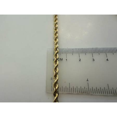 COLLANA Girocollo ORO GIALLO 18 KT 750% Modello CORDA (FUNE) Treccia Uomo Donna