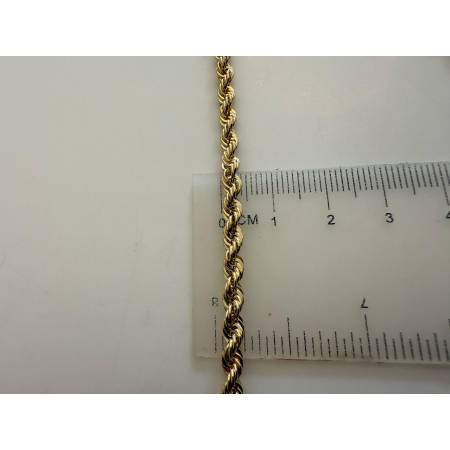 COLLANA Girocollo ORO GIALLO 18 KT 750% Modello CORDA (FUNE) Treccia Uomo Donna