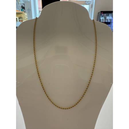 COLLANA ORO 18 KT 750% Donna Giallo Bianco CORDA Laser Girocollo COLLIER Catena