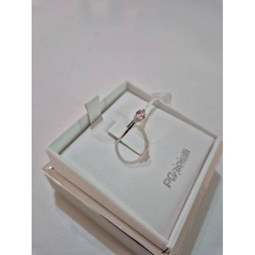 ANELLO SOLITARIO Oro Bianco 18 Karati...