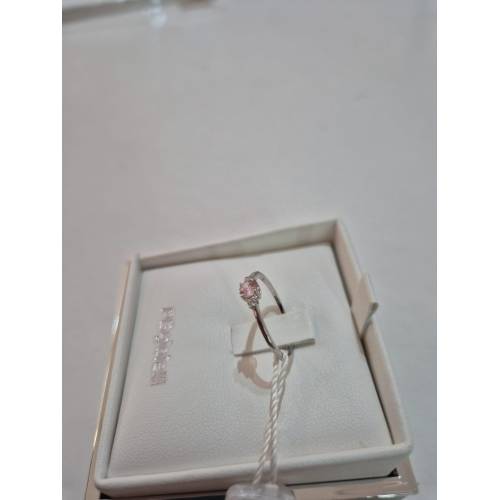 ANELLO SOLITARIO Oro Bianco 18 Karati...