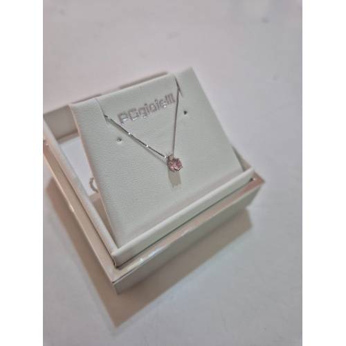 COLLANA Punto Luce QUARZO ROSA Tondo...