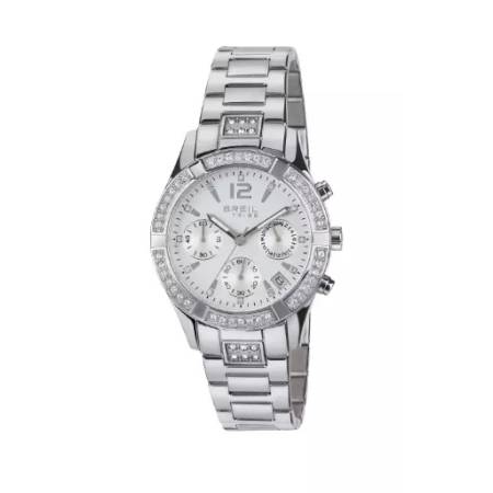 OROLOGIO BREIL Donna Polso C'EST CHIC In Acciaio Argento Cronografo Data EW0275