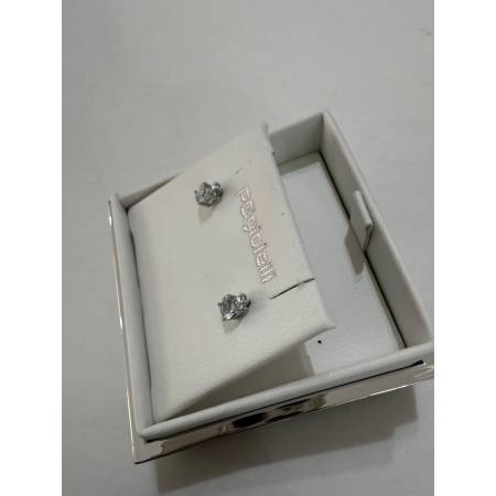 ORECCHINI PG GIOIELLI TOPAZIO Tondo Con DIAMANTI In Oro Bianco 18 Karati 750%