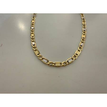 COLLANA ORO Bicolore GIALLO E BIANCO Uomo Donna Unisex 18 Karati 750% Girocollo