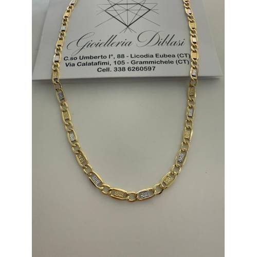 COLLANA ORO Bicolore GIALLO E BIANCO...