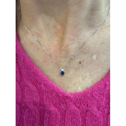 COLLANA Punto Luce ZAFFIRO BLU Tondo...