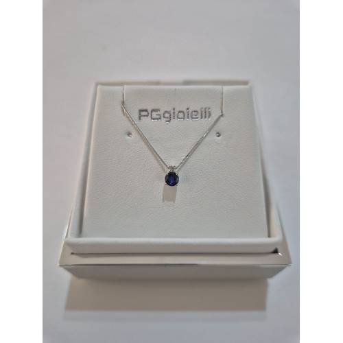 COLLANA Punto Luce ZAFFIRO BLU Tondo...