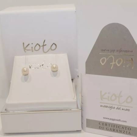 ORECCHINI KIOTO Di Perle Coltivate Acqua Dolce 6/6,5 mm Oro Bianco 9 karati 375%