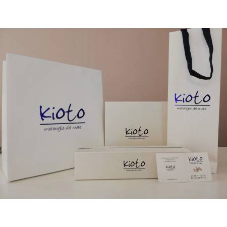 COLLANA KIOTO Con Perla Coltivata Acqua Dolce 8 mm Diamante Oro Bianco 9 Kt 375%