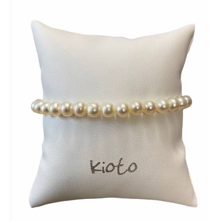 BRACCIALE KIOTO DI PERLE COLTIVATE ACQUA DOLCE 4,5/5 mm In Oro Bianco 9 Karati