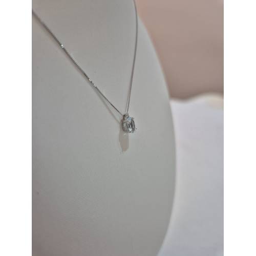 COLLANA ACQUAMARINA Ovale E DIAMANTE...