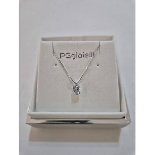 COLLANA ACQUAMARINA Ovale E DIAMANTE...