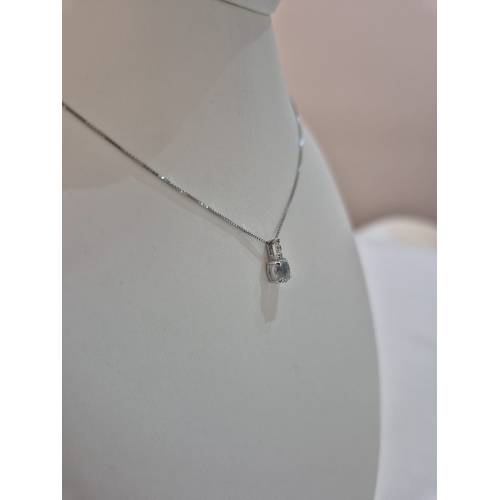 COLLANA ACQUAMARINA Ovale E DIAMANTI...