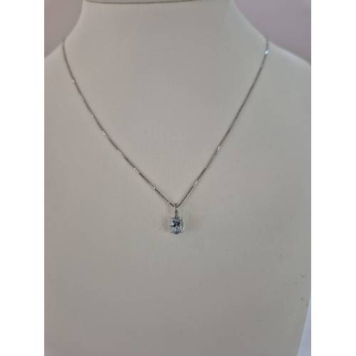 COLLANA ACQUAMARINA Ovale E DIAMANTI...