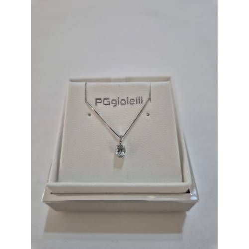 COLLANA ACQUAMARINA Ovale E DIAMANTI...