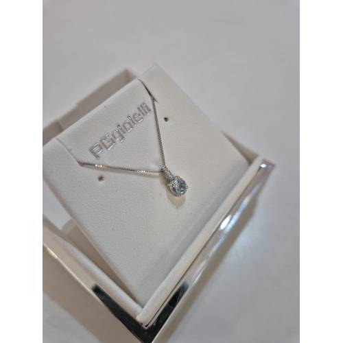 COLLANA ACQUAMARINA Ovale E DIAMANTI...