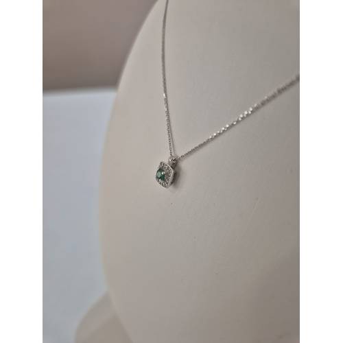 COLLANA SMERALDO Tondo E DIAMANTI In...