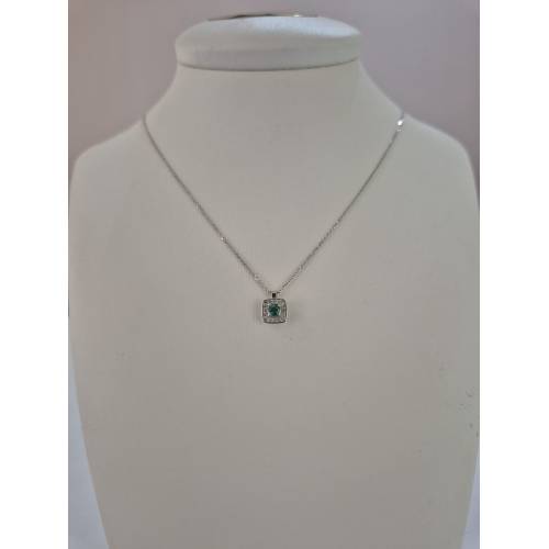 COLLANA SMERALDO Tondo E DIAMANTI In...