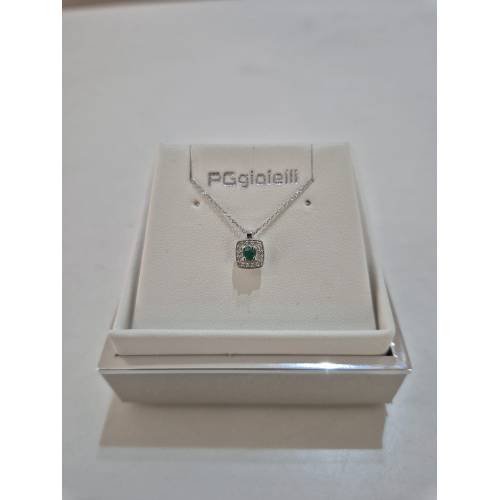 COLLANA SMERALDO Tondo E DIAMANTI In...