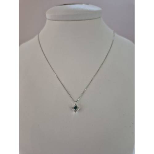 COLLANA SMERALDO Tondo E DIAMANTI In...